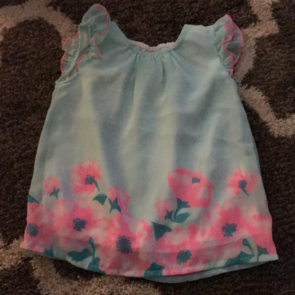 Size 6-9 teal baby girl dress! Never worn.